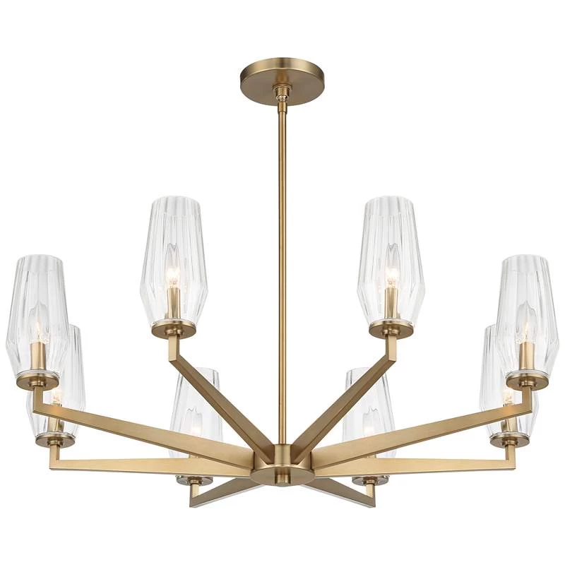 Possini Euro Byzantium 35" Wide Gold Finish 8-Light Modern Chandelier 8 Possini Euro Byzantium 35" Wide Gold Finish 8-Light Modern Chandelier - Image 6