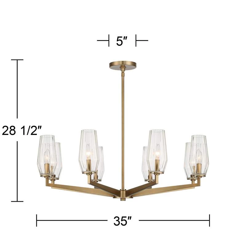 Possini Euro Byzantium 35" Wide Gold Finish 8-Light Modern Chandelier 9 Possini Euro Byzantium 35" Wide Gold Finish 8-Light Modern Chandelier - Image 7