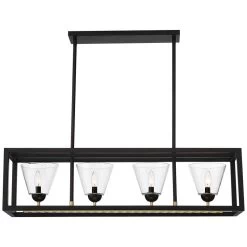 Possini Euro Callan 38" Wide Bronze 4-Light Rectangular Island Pendant -Famous Lighting Store possini euro callan 38 inch wide bronze 4 light rectangular island pendant 91v25views4