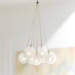 Possini Euro Calrissen 12" Wide Gold And Glass 7-Light Globe Pendant