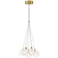 Possini Euro Calrissen 12" Wide Gold And Glass 7-Light Globe Pendant -Famous Lighting Store possini euro calrissen 12 inch wide gold and glass 7 light globe pendant 506n1views4