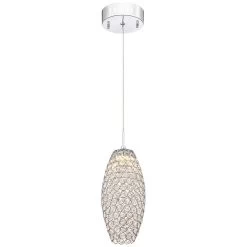 Possini Euro Carlier 5 1/4"W Chrome LED Crystal Mini Pendant -Famous Lighting Store possini euro carlier 5 and one quarter inchw chrome led crystal mini pendant 9j556