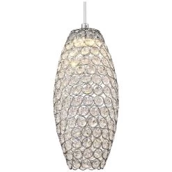 Possini Euro Carlier 5 1/4"W Chrome LED Crystal Mini Pendant -Famous Lighting Store possini euro carlier 5 and one quarter inchw chrome led crystal mini pendant 9j556views1