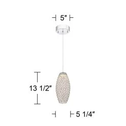 Possini Euro Carlier 5 1/4"W Chrome LED Crystal Mini Pendant -Famous Lighting Store possini euro carlier 5 and one quarter inchw chrome led crystal mini pendant 9j556views2