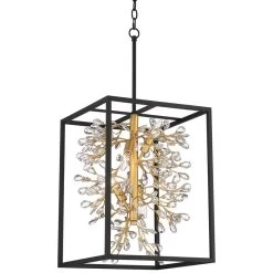 Possini Euro Carrine 15 1/4" Wide Black And Gold 4-Light Pendant Light 8 Possini Euro Carrine 15 1/4" Wide Black And Gold 4-Light Pendant Light -Famous Lighting Store possini euro carrine 15 and one quarter inch wide black and gold 4 light pendant light 71f56