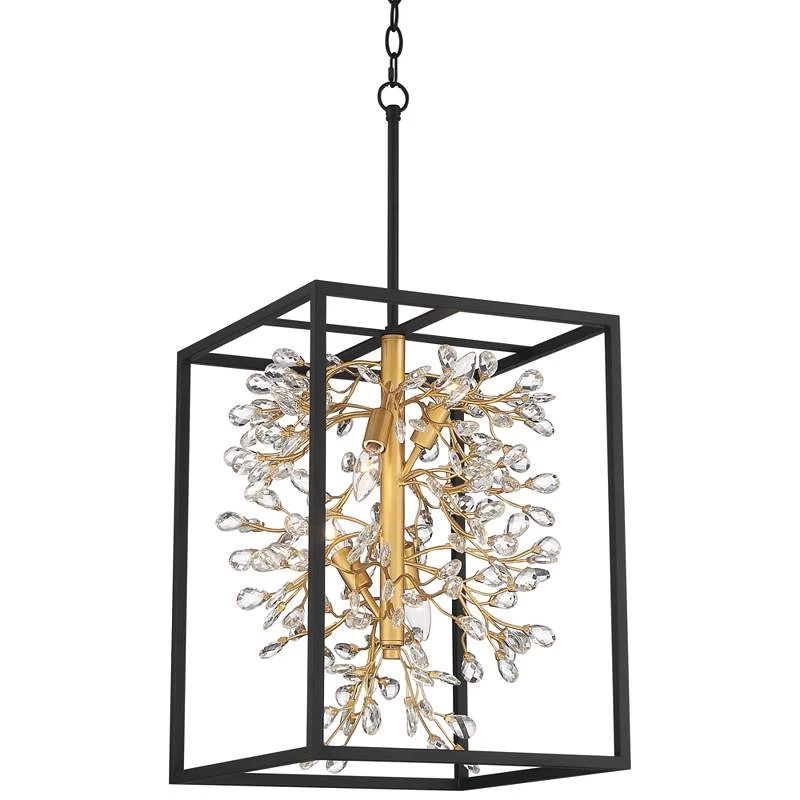 Possini Euro Carrine 15 1/4" Wide Black And Gold 4-Light Pendant Light 4 Possini Euro Carrine 15 1/4" Wide Black And Gold 4-Light Pendant Light - Image 2