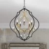 Possini Euro Clara 26 1/2" Wide Black And Soft Gold 5-Light Chandelier