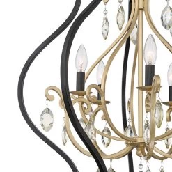 Possini Euro Clara 26 1/2" Wide Black And Soft Gold 5-Light Chandelier 9 Possini Euro Clara 26 1/2" Wide Black And Soft Gold 5-Light Chandelier -Famous Lighting Store possini euro clara 26 and one half inch wide black and soft gold 5 light chandelier 91v32views1