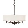 Possini Euro Cream Textured Ava 6-Light Bronze Pendant Chandelier