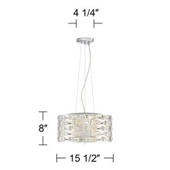 Possini Euro Crystal Rain 15 1/2" Wide Chrome LED Pendant -Famous Lighting Store possini euro crystal rain 15 and one half inch wide chrome led pendant 63c68views5