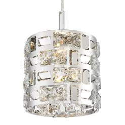 Possini Euro Crystal Rain 6" Wide Chrome Mini LED Pendant -Famous Lighting Store possini euro crystal rain 6 inch wide chrome mini led pendant 63c69views1