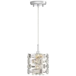 Possini Euro Crystal Rain 6" Wide Chrome Mini LED Pendant -Famous Lighting Store possini euro crystal rain 6 inch wide chrome mini led pendant 63c69views3