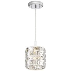 Possini Euro Crystal Rain 6" Wide Chrome Mini LED Pendant -Famous Lighting Store possini euro crystal rain 6 inch wide chrome mini led pendant 63c69views4