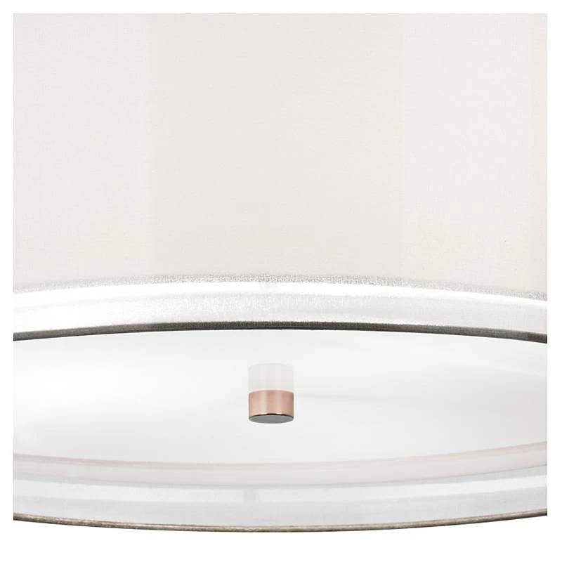 Possini Euro Double Drum 20" Wide White Pendant Light 6 Possini Euro Double Drum 20" Wide White Pendant Light - Image 4