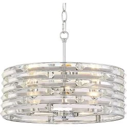 Possini Euro Ebbets 18" Wide Chrome Round Pendant Light -Famous Lighting Store possini euro ebbets 18 inch wide chrome round pendant light 9h360