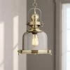 Possini Euro Elida 11" Wide Brass And Chrome Glass Mini Pendant Light