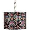 Possini Euro Embroidery 15" Wide Antique Brass Pendant Light