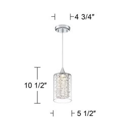 Possini Euro Enya 5 1/2" Wide Modern Chrome LED Mini Pendant -Famous Lighting Store possini euro enya 5 and one half inch wide modern chrome led mini pendant 39h44views4
