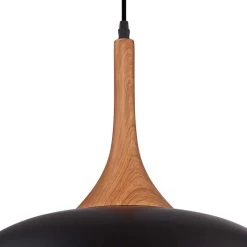 Possini Euro Felton 17 3/4" Wide Black And Wood Modern Dome Pendant -Famous Lighting Store possini euro felton 17 and three quarter inch wide black and wood modern dome pendant 1g926views2