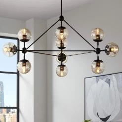 Possini Euro Gable 41 1/2" Wide Black 10-Light Modern Chandelier 8 Possini Euro Gable 41 1/2" Wide Black 10-Light Modern Chandelier -Famous Lighting Store possini euro gable 41 and one half inch wide black 10 light modern chandelier 1g918cropped