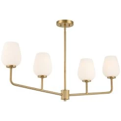 Possini Euro Glaston 41 1/2" Wide Soft Gold 4-Light Island Chandelier -Famous Lighting Store possini euro glaston 41 and one half inch wide soft gold 4 light island chandelier 565h1views3