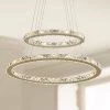 Possini Euro Glenna 23 1/4" Wide Gold 2-Ring Oval LED Pendant Light
