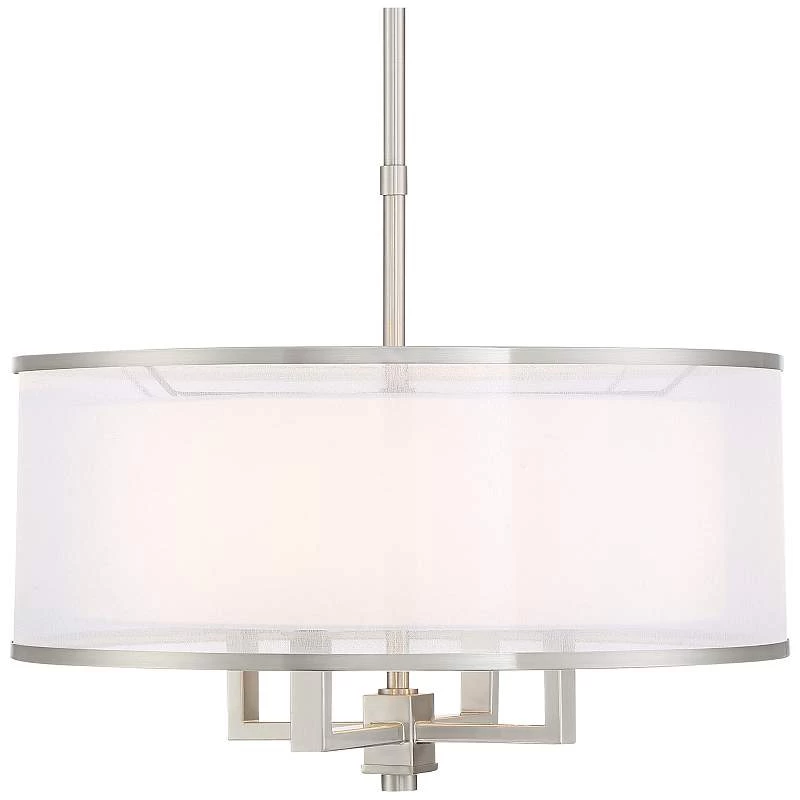 Possini Euro Glover 21" Wide Brushed Nickel 4-Light Modern Pendant 4 Possini Euro Glover 21" Wide Brushed Nickel 4-Light Modern Pendant - Image 2