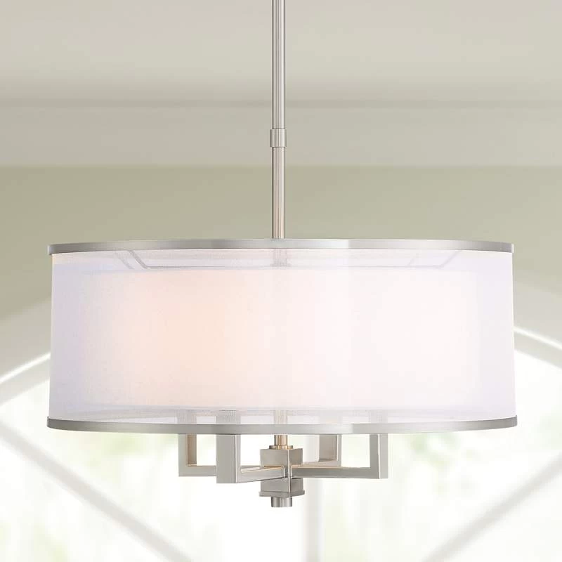 Possini Euro Glover 21" Wide Brushed Nickel 4-Light Modern Pendant 3 Possini Euro Glover 21" Wide Brushed Nickel 4-Light Modern Pendant