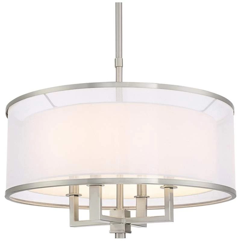 Possini Euro Glover 21" Wide Brushed Nickel 4-Light Modern Pendant 5 Possini Euro Glover 21" Wide Brushed Nickel 4-Light Modern Pendant - Image 3