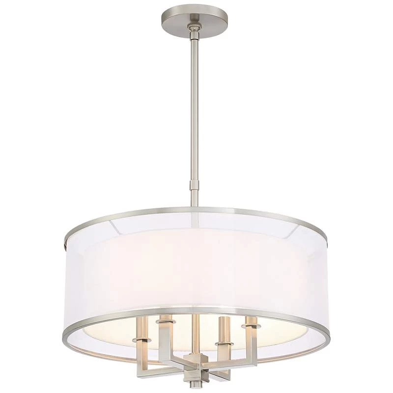 Possini Euro Glover 21" Wide Brushed Nickel 4-Light Modern Pendant 7 Possini Euro Glover 21" Wide Brushed Nickel 4-Light Modern Pendant - Image 5