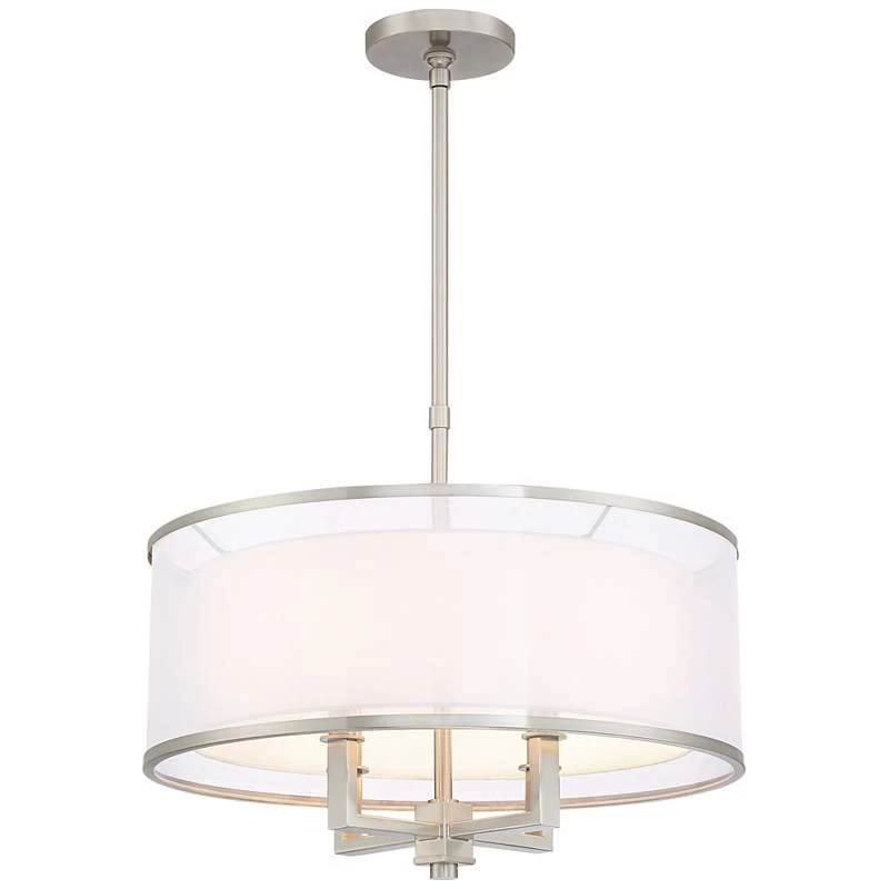 Possini Euro Glover 21" Wide Brushed Nickel 4-Light Modern Pendant 8 Possini Euro Glover 21" Wide Brushed Nickel 4-Light Modern Pendant - Image 6
