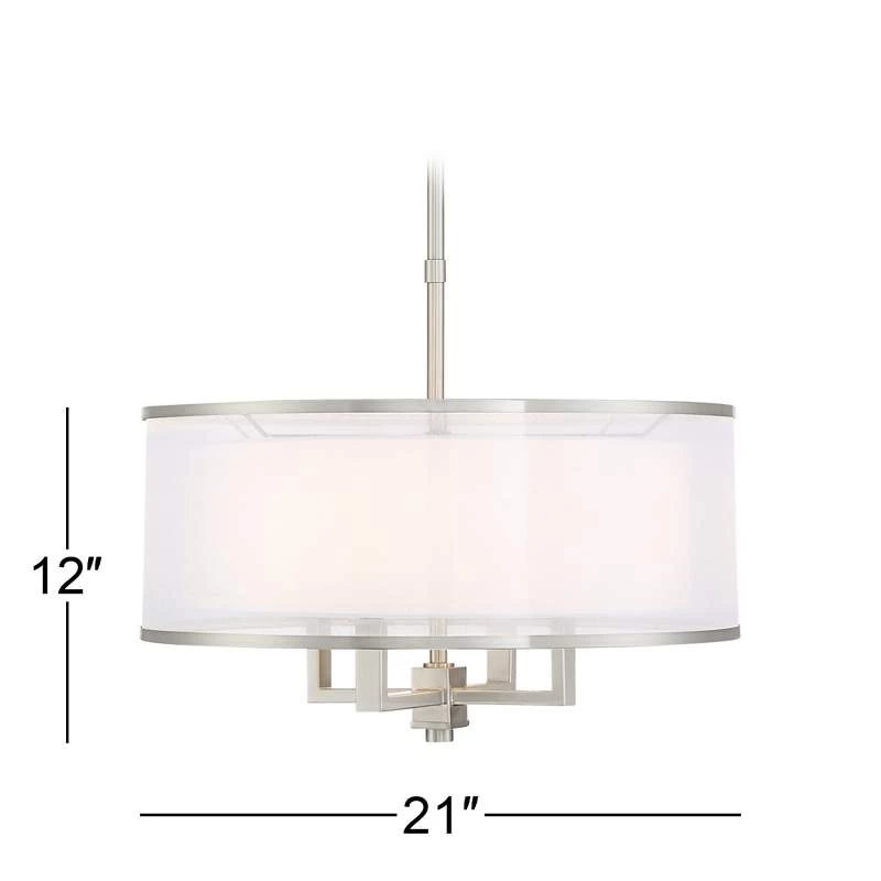 Possini Euro Glover 21" Wide Brushed Nickel 4-Light Modern Pendant 9 Possini Euro Glover 21" Wide Brushed Nickel 4-Light Modern Pendant - Image 7