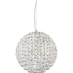 Possini Euro Gorgo 12" Wide Chrome And Crystal Modern Mini Pendant -Famous Lighting Store possini euro gorgo 12 inch wide chrome and crystal modern mini pendant 15c00