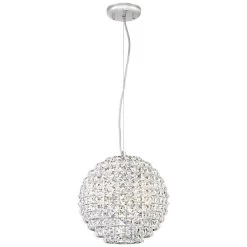 Possini Euro Gorgo 12" Wide Chrome And Crystal Modern Mini Pendant -Famous Lighting Store possini euro gorgo 12 inch wide chrome and crystal modern mini pendant 15c00views1