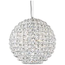 Possini Euro Gorgo 12" Wide Chrome And Crystal Modern Mini Pendant -Famous Lighting Store possini euro gorgo 12 inch wide chrome and crystal modern mini pendant 15c00views3