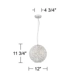 Possini Euro Gorgo 12" Wide Chrome And Crystal Modern Mini Pendant -Famous Lighting Store possini euro gorgo 12 inch wide chrome and crystal modern mini pendant 15c00views4