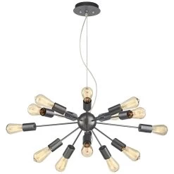 Possini Euro Hemingson 33" Wide Gun Metal 15-Light Sputnik Chandelier -Famous Lighting Store possini euro hemingson 33 inch wide gun metal 15 light sputnik chandelier 7f397views3