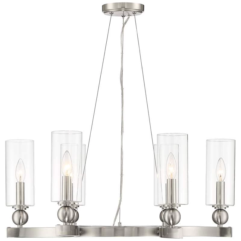 Possini Euro Hobbes 24 1/4" Wide Satin Nickel 6-Light Ring Chandelier 8 Possini Euro Hobbes 24 1/4" Wide Satin Nickel 6-Light Ring Chandelier - Image 6