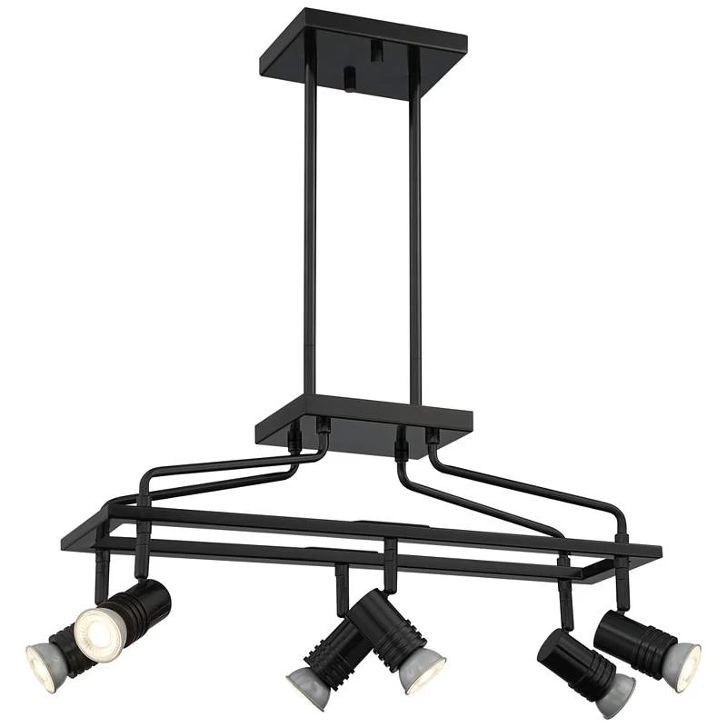 Possini Euro James 23 3/4" Wide Gloss Black 6-Light Island Chandelier 4 Possini Euro James 23 3/4" Wide Gloss Black 6-Light Island Chandelier - Image 2