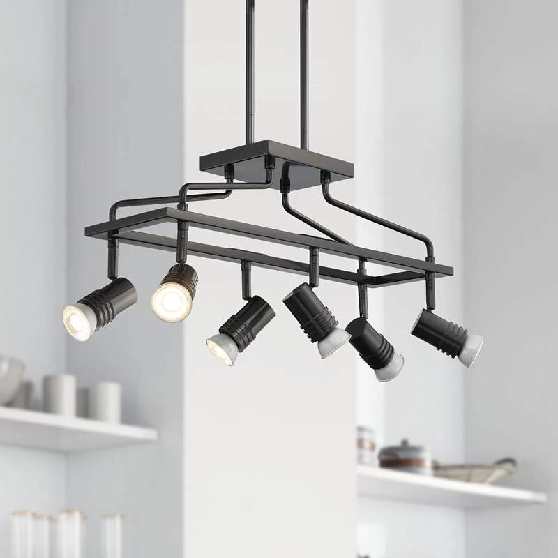 Possini Euro James 23 3/4" Wide Gloss Black 6-Light Island Chandelier 3 Possini Euro James 23 3/4" Wide Gloss Black 6-Light Island Chandelier