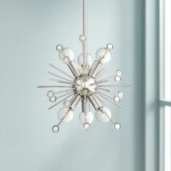 Possini Euro Janae 12" Wide Polished Nickel Sputnik Pendant
