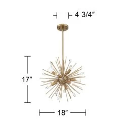 Possini Euro Janae 18" Wide Antique Gold Sputnik Pendant Light -Famous Lighting Store possini euro janae 18 inch wide antique gold sputnik pendant light 46f80views5
