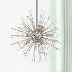 Possini Euro Janae 18" Wide Polished Nickel Pendant Light