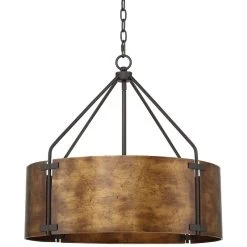 Possini Euro Julian 22" Wide Rustic Bronze Metal Drum Pendant Light -Famous Lighting Store possini euro julian 22 inch wide rustic bronze metal drum pendant light 53x97