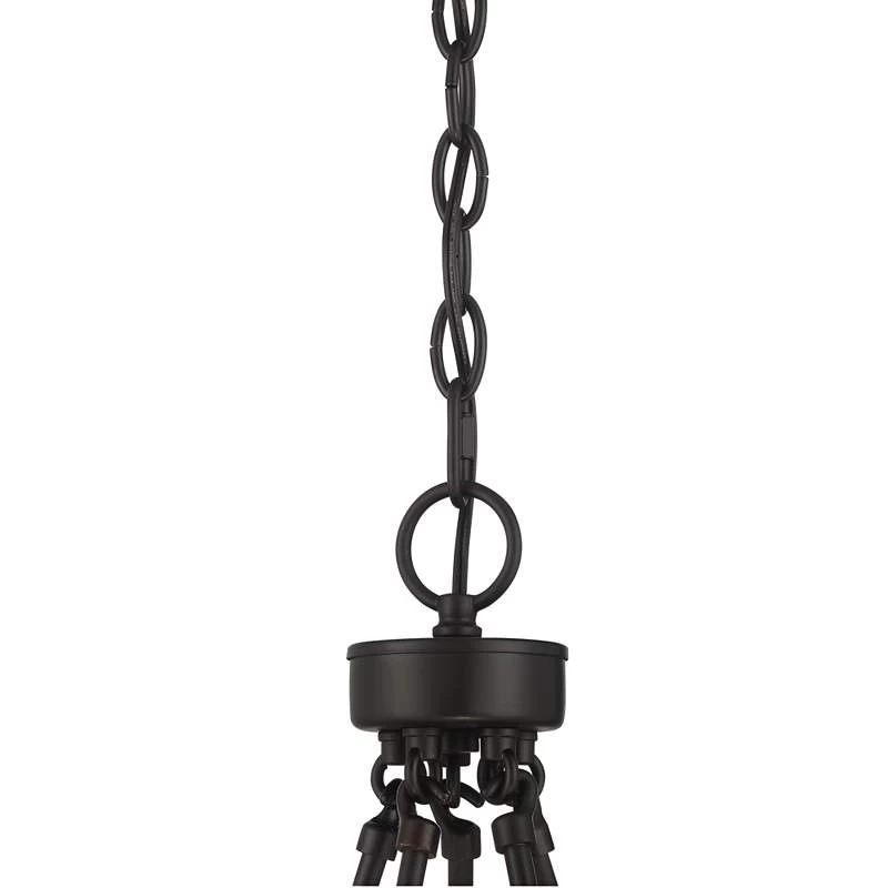 Possini Euro Kahai 22 1/4" Wide Black And Glass Panel Ring Chandelier 7 Possini Euro Kahai 22 1/4" Wide Black And Glass Panel Ring Chandelier - Image 5