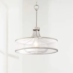 Possini Euro Layne 19 1/4" Wide Brushed Nickel Pendant Light