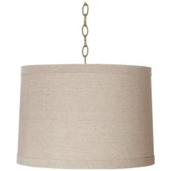 Possini Euro Linen Drum 16" Wide Antique Brass Shaded Pendant Light 6 Possini Euro Linen Drum 16" Wide Antique Brass Shaded Pendant Light -Famous Lighting Store possini euro linen drum 16 inch wide antique brass shaded pendant light 26g18