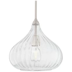 Possini Euro Major 12 1/2" Nickel And Clear Glass LED Pendant Light -Famous Lighting Store possini euro major 12 and one half inch nickel and clear glass led pendant light 35g74views1