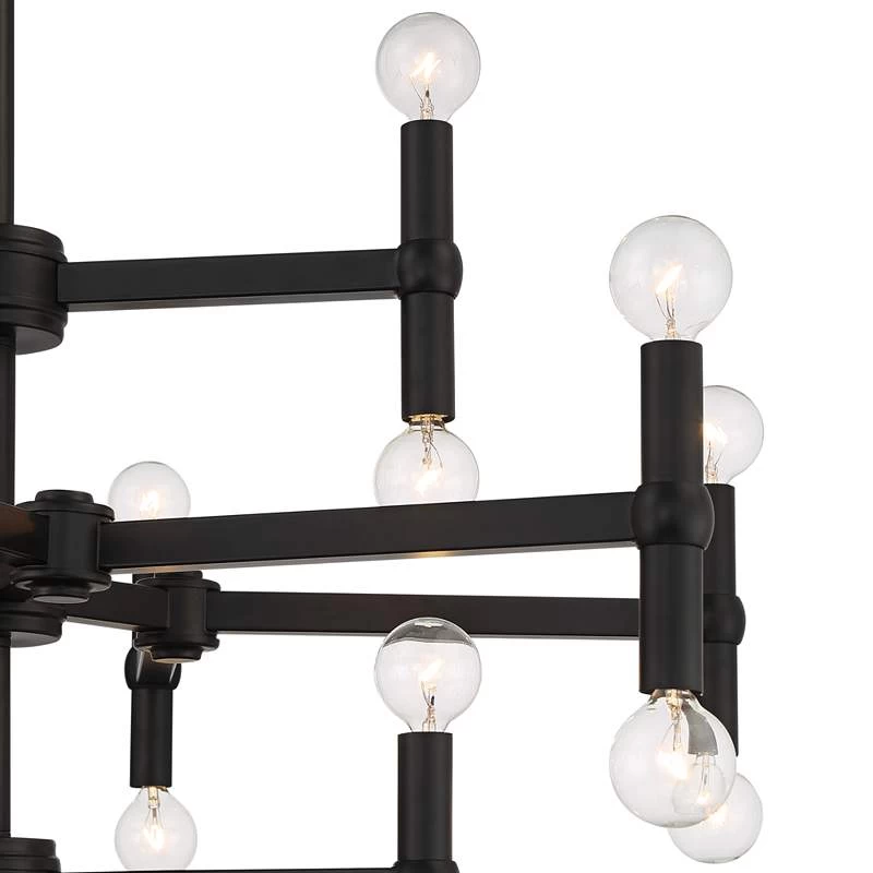 Possini Euro Marya 31 1/2" Wide Semi Gloss Black 24-Light Chandelier 5 Possini Euro Marya 31 1/2" Wide Semi Gloss Black 24-Light Chandelier - Image 3