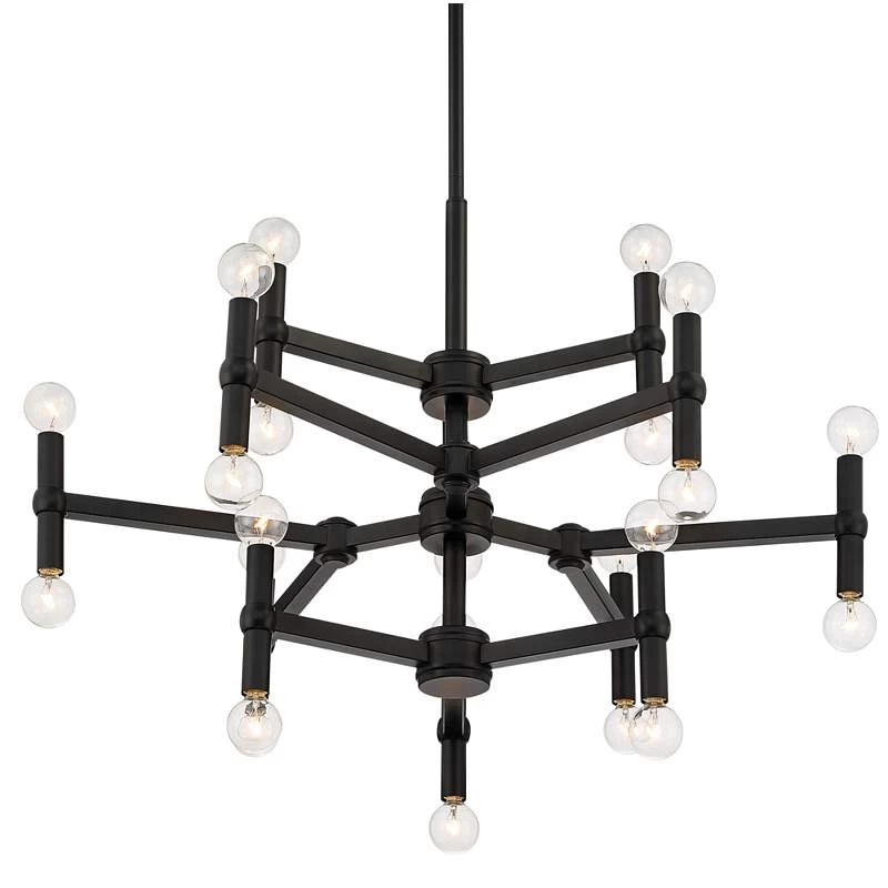 Possini Euro Marya 31 1/2" Wide Semi Gloss Black 24-Light Chandelier 6 Possini Euro Marya 31 1/2" Wide Semi Gloss Black 24-Light Chandelier - Image 4